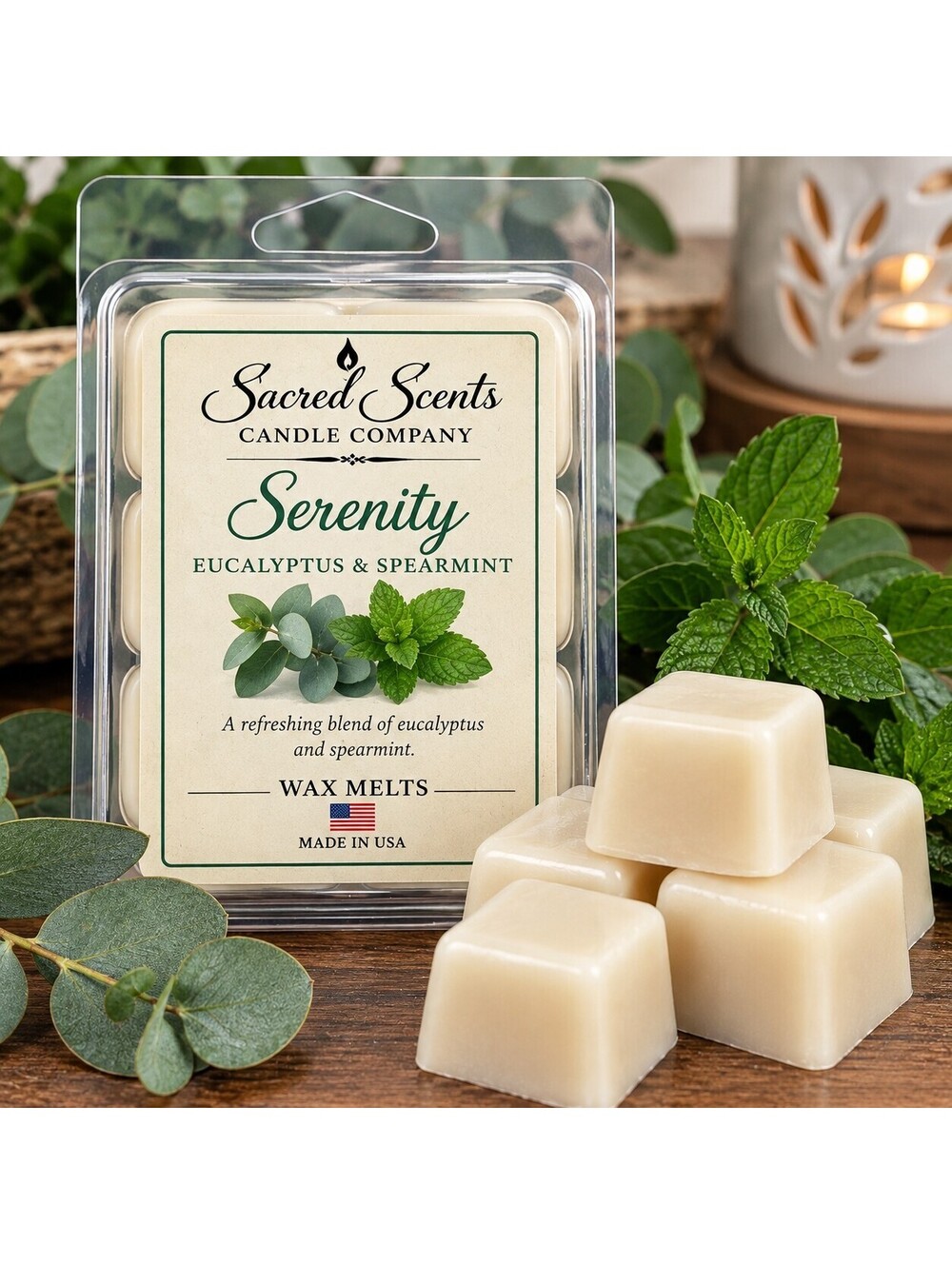 Sacred Scents Serenity Eucalyptus Spearmint Wax Melts